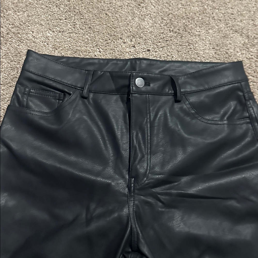 H&M Black Faux Leather Trousers - Picture 4 of 5